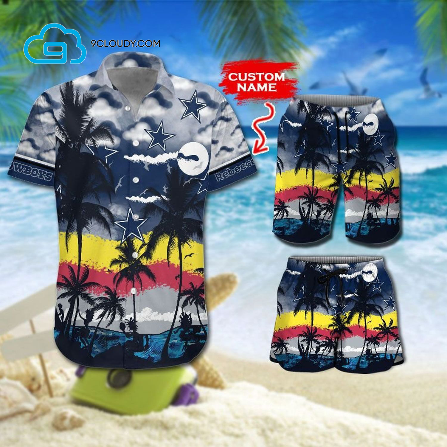 Custom Tropical Dallas Cowboys Football Team Hawaiian Shirt