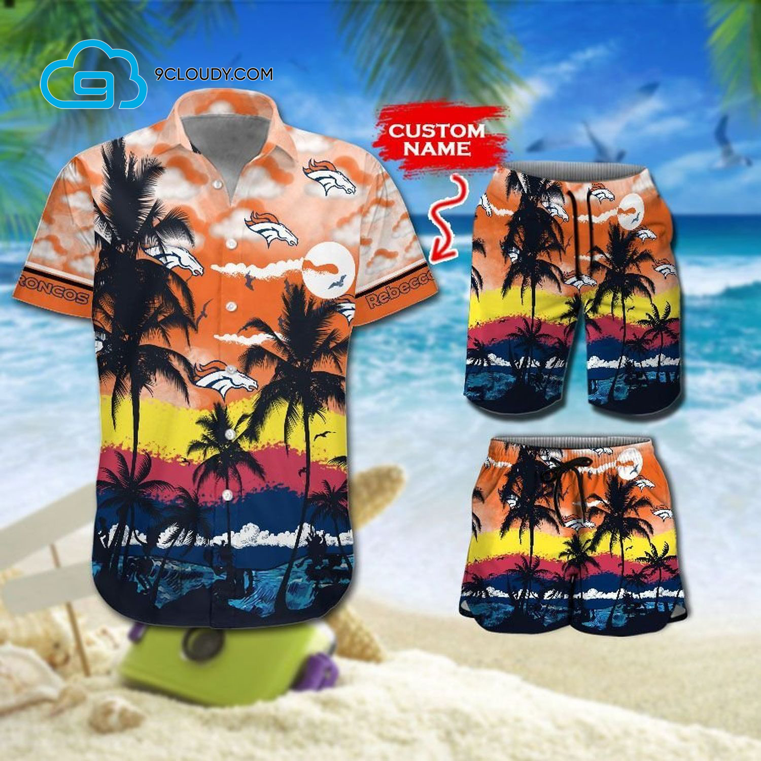 Custom Tropical Denver Broncos Football Team Hawaiian Shirt