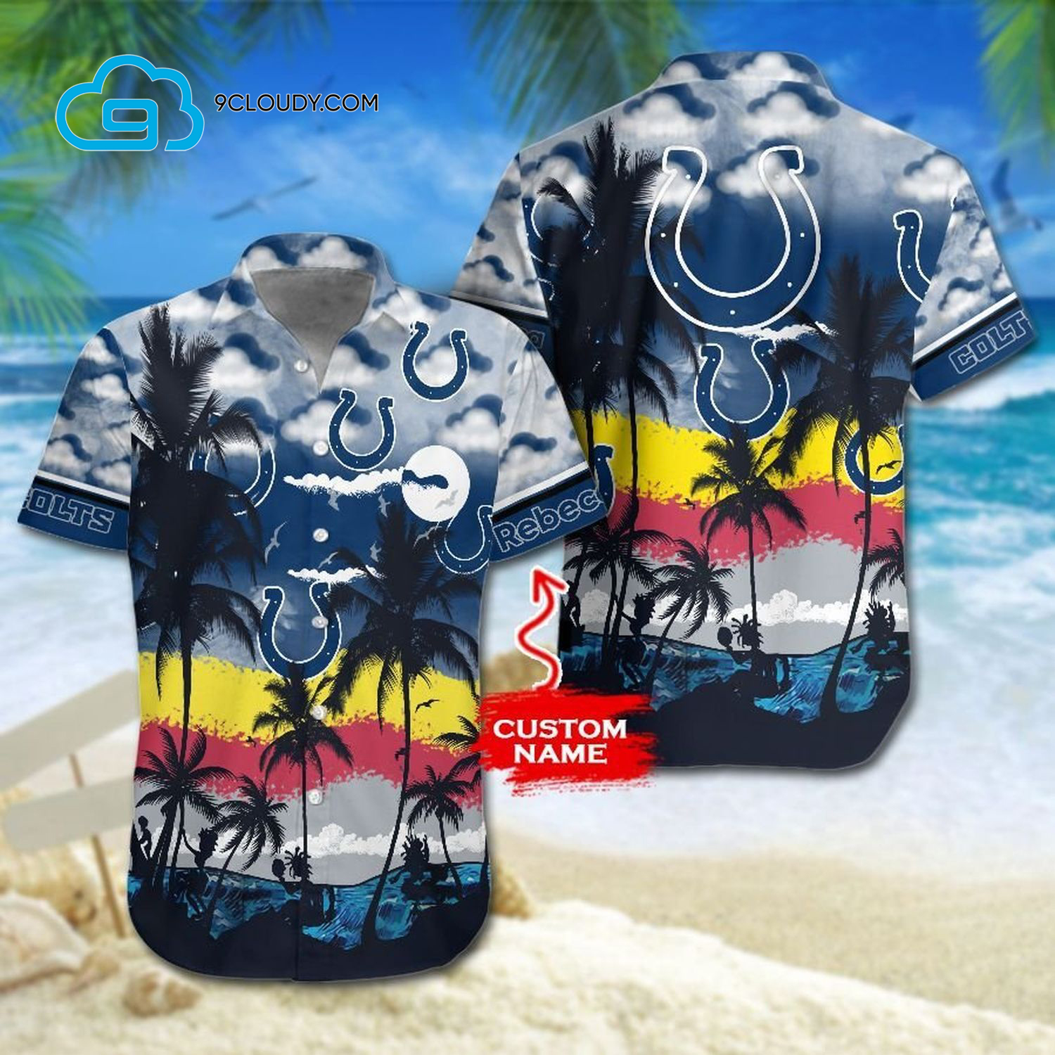 Custom Tropical Indianapolis Colts Football Team Hawaiian Shirt