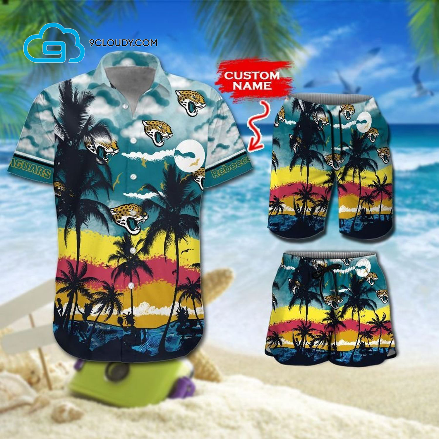 Custom Tropical Jacksonville Jaguars Football Team Hawaiian Shirt