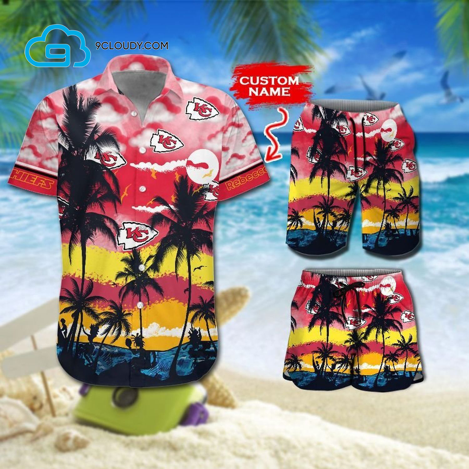 Custom Tropical Kansas City Chiefs Football Team Hawaiian Shirt