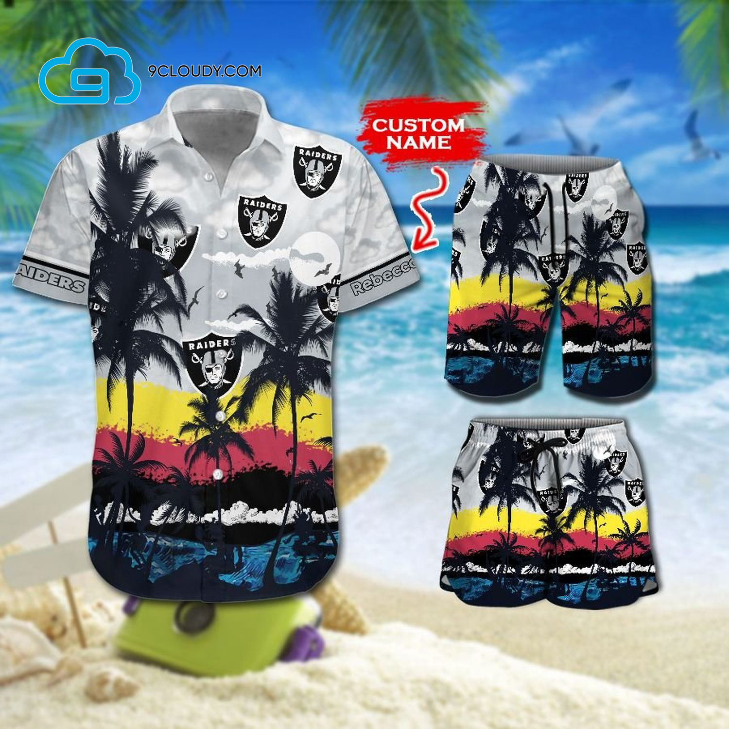 Custom Tropical Las Vegas Raiders Football Team Hawaiian Shirt