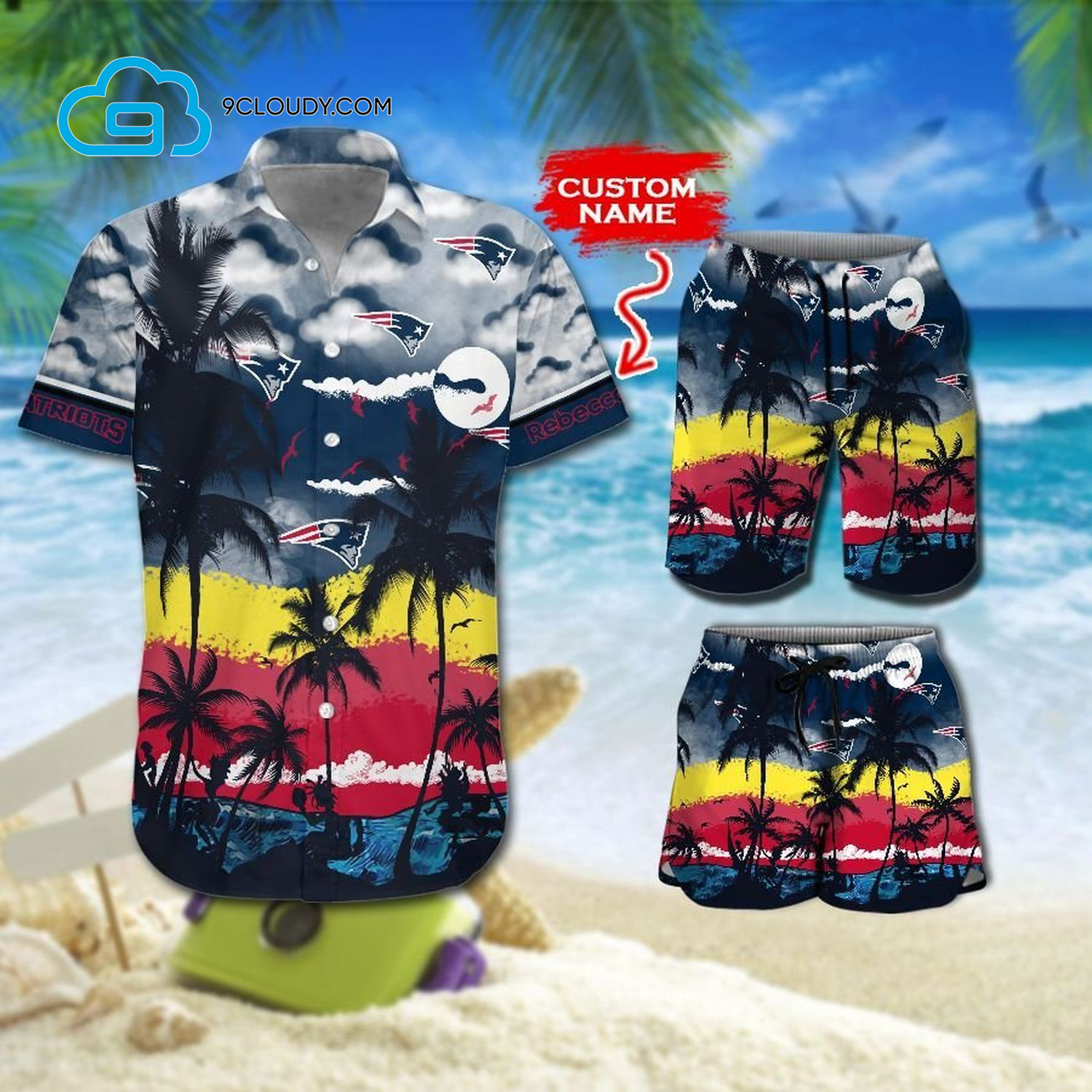 Custom Tropical New England Patriots Football Team Hawaiian Shirt