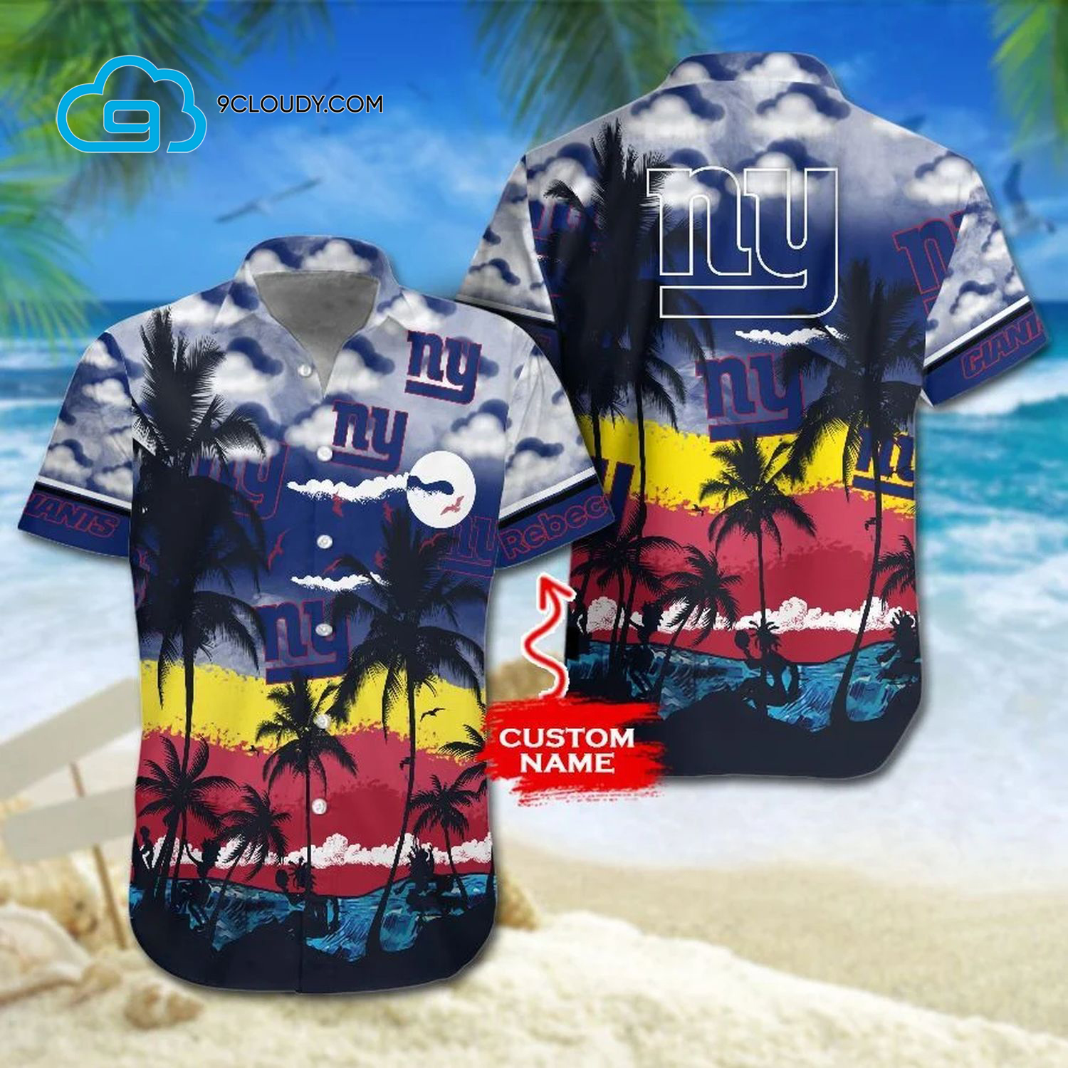 Custom Tropical New York Giants Football Team Hawaiian Shirt