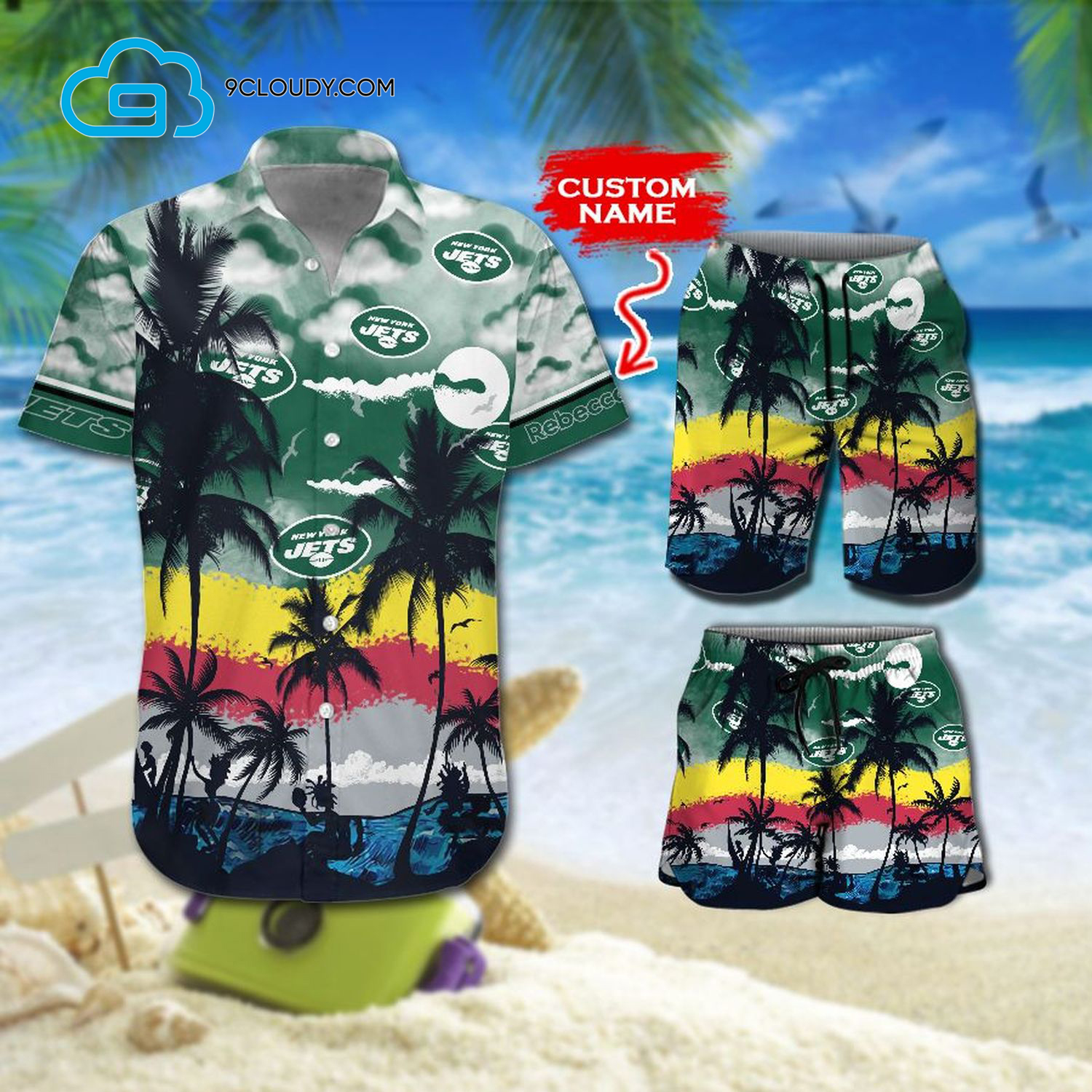 Custom Tropical New York Jets Football Team Hawaiian Shirt