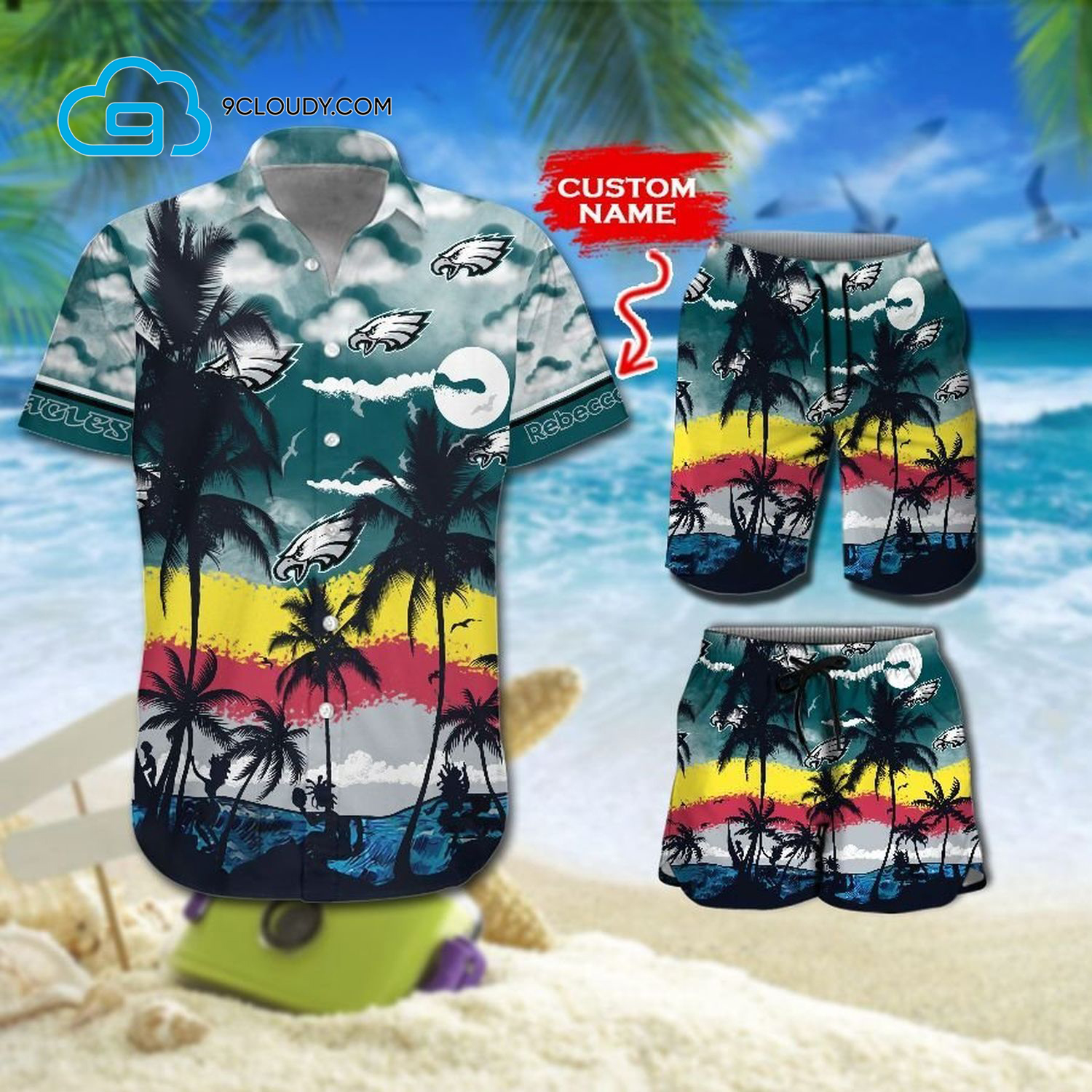 Custom Tropical Philadelphia Eagles Football Team Hawaiian Shirt