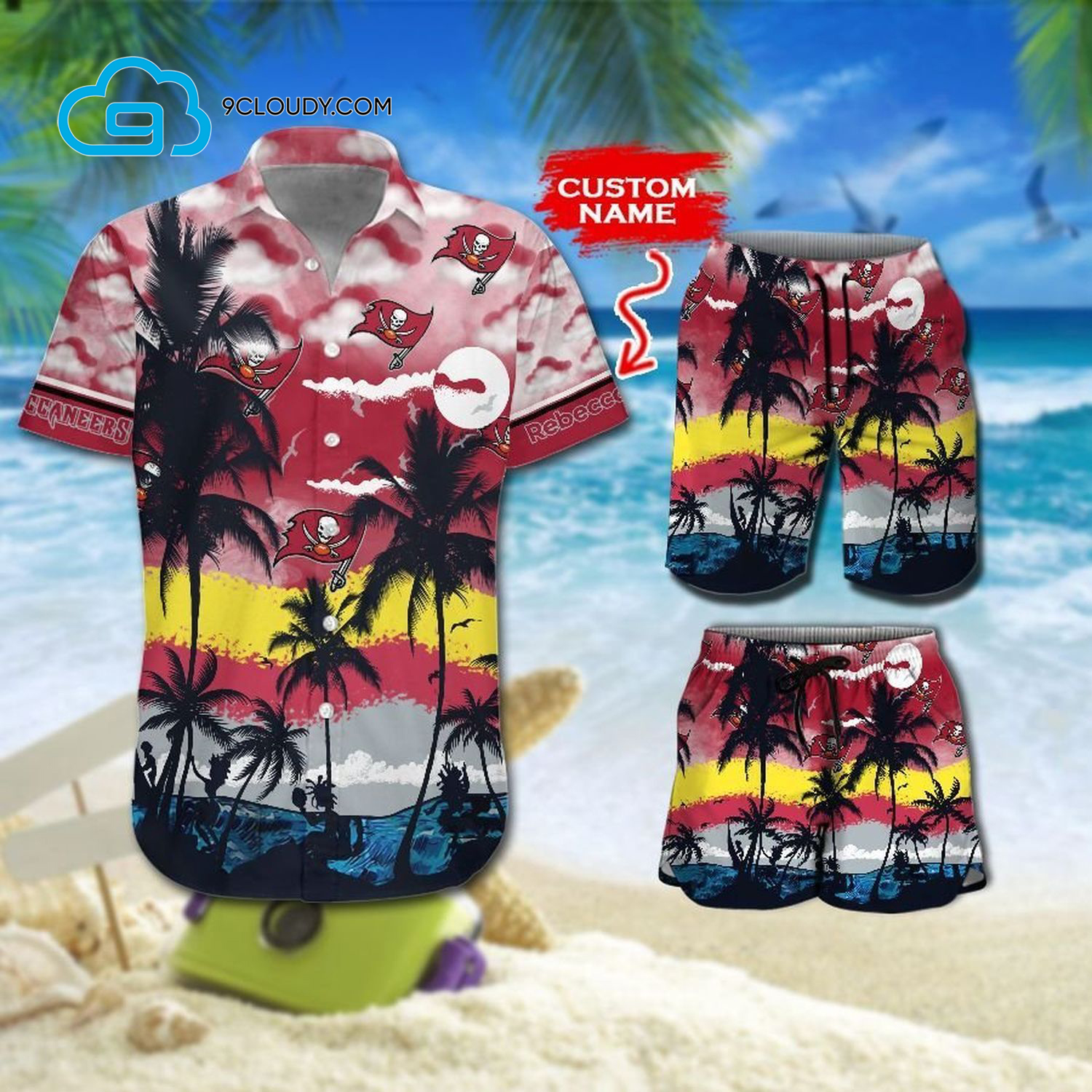 Custom Tropical Tampa Bay Buccaneers Football Team Hawaiian Shirt