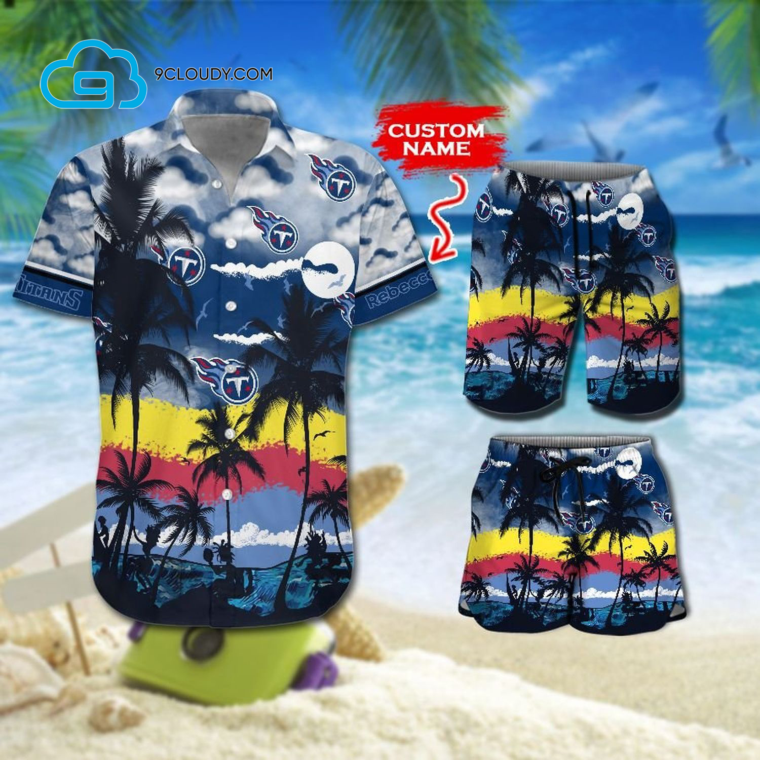 Custom Tropical Tennessee Titans Football Team Hawaiian Shirt