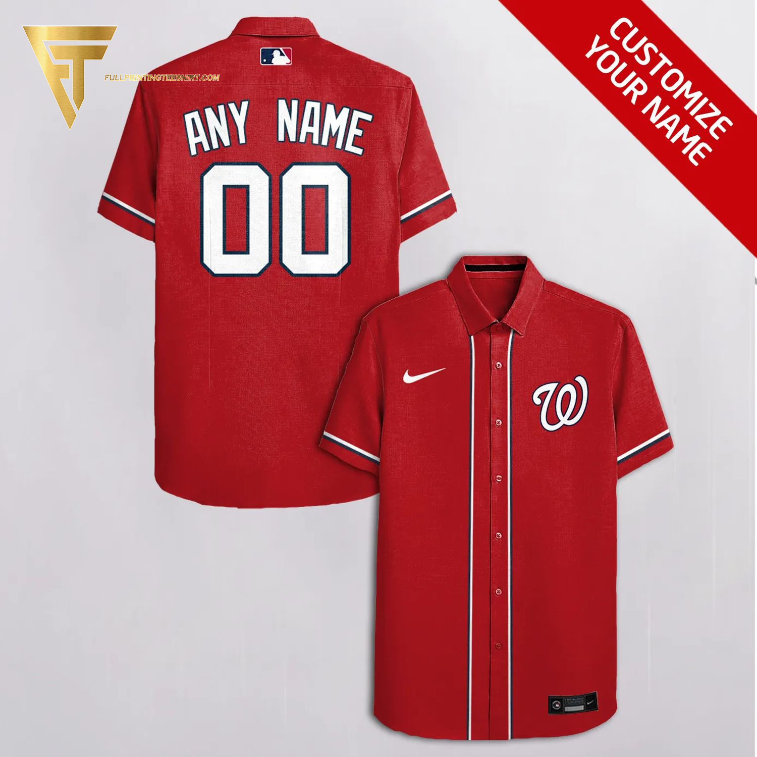 Custom Washington Nationals Baseball Team Hawaiian Shirt