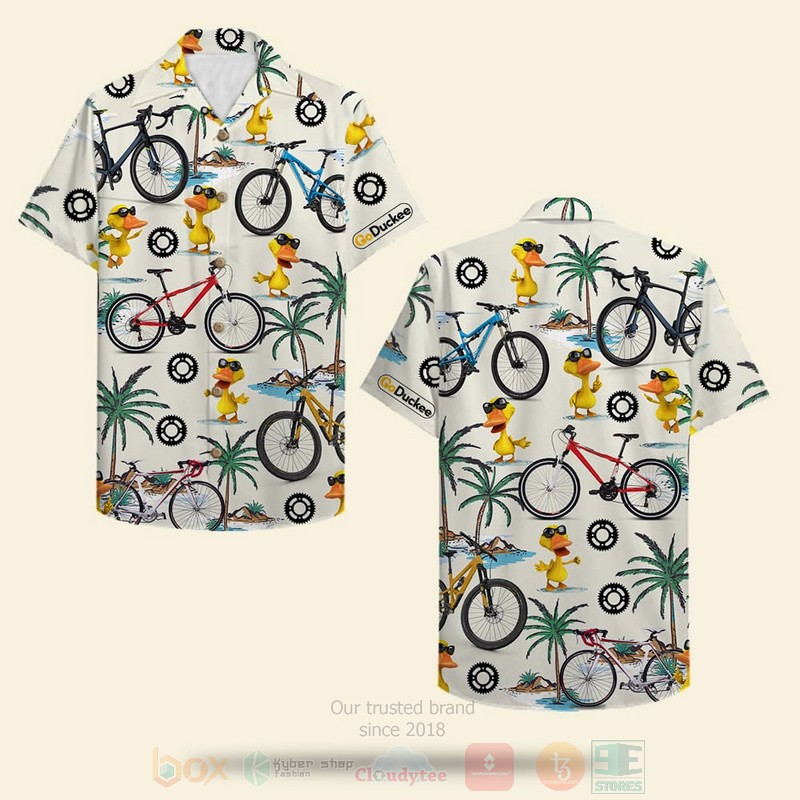 Cycling Duck Bicycle Duck Hawaiian Shirt