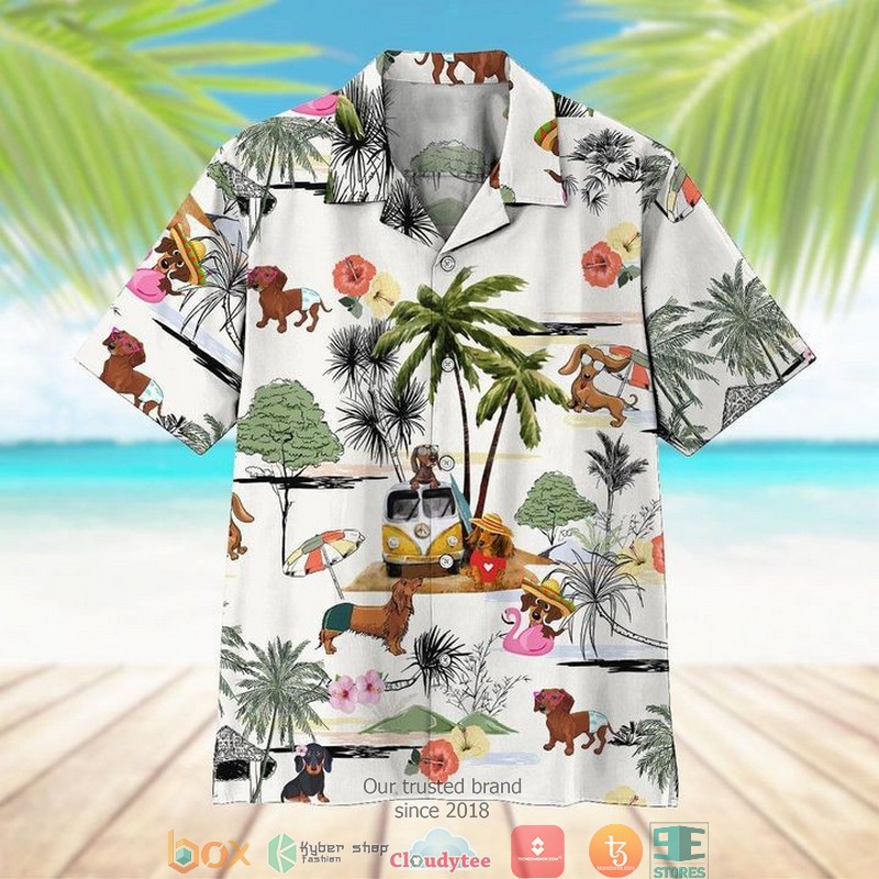 Dachshund Lover Tropical Short Sleeve Hawaiian Shirt