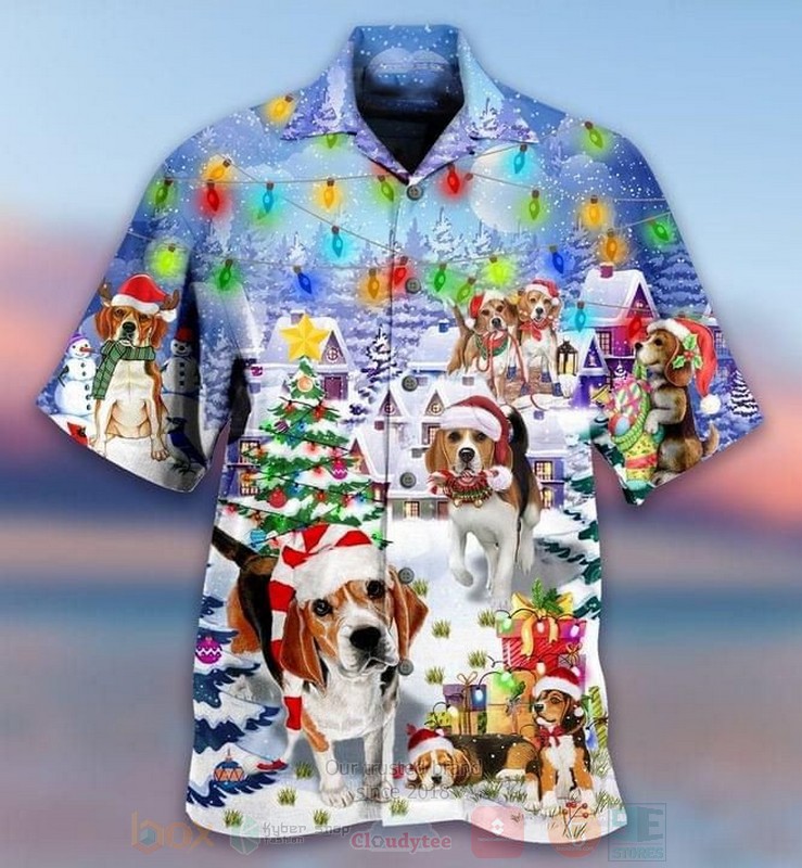 Dachshund Merry Christmas Short Sleeve Hawaiian Shirt