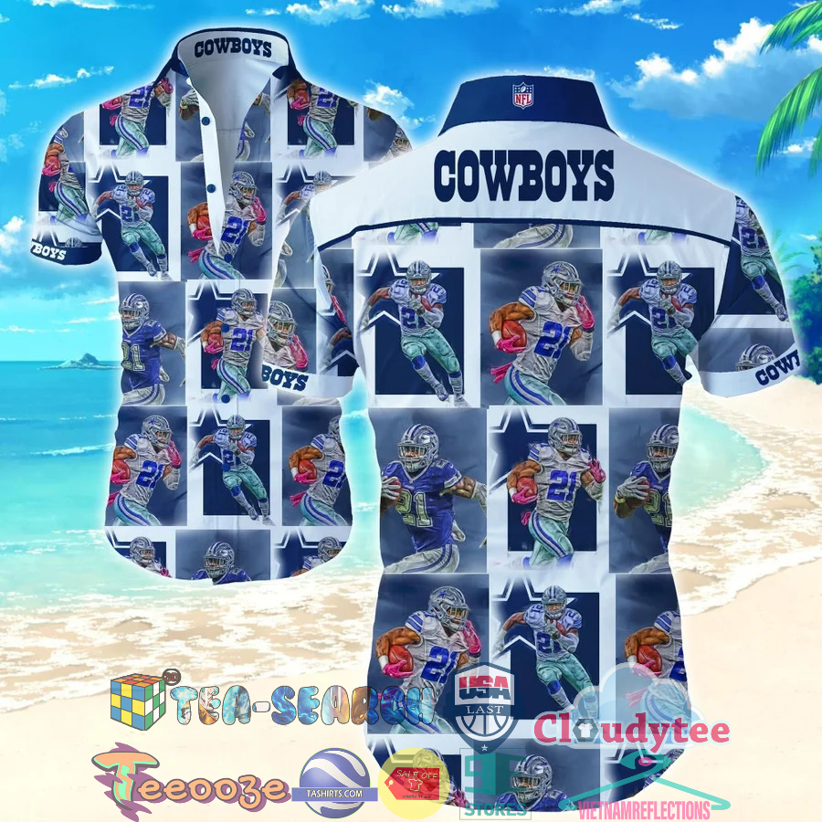 Dallas Cowboys Nfl Ezekiel Elliot 21 Hawaiian Shirt