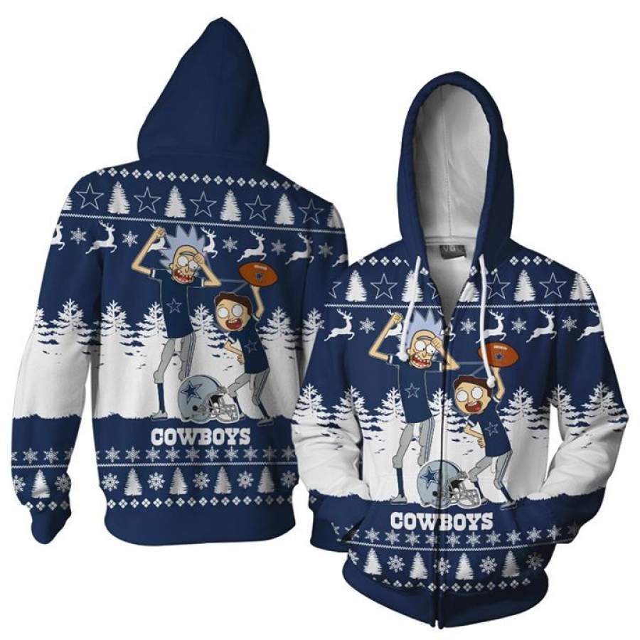 Dallas Cowboys Rick And Morty Dance Ugly Christmas All-over Print ...