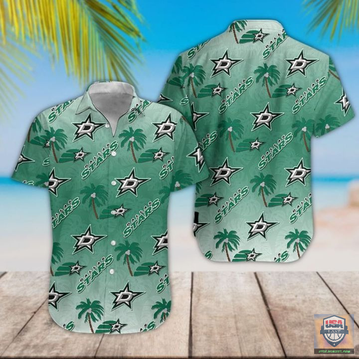 Dallas Stars Logo Pattern Hawaiian Shirt