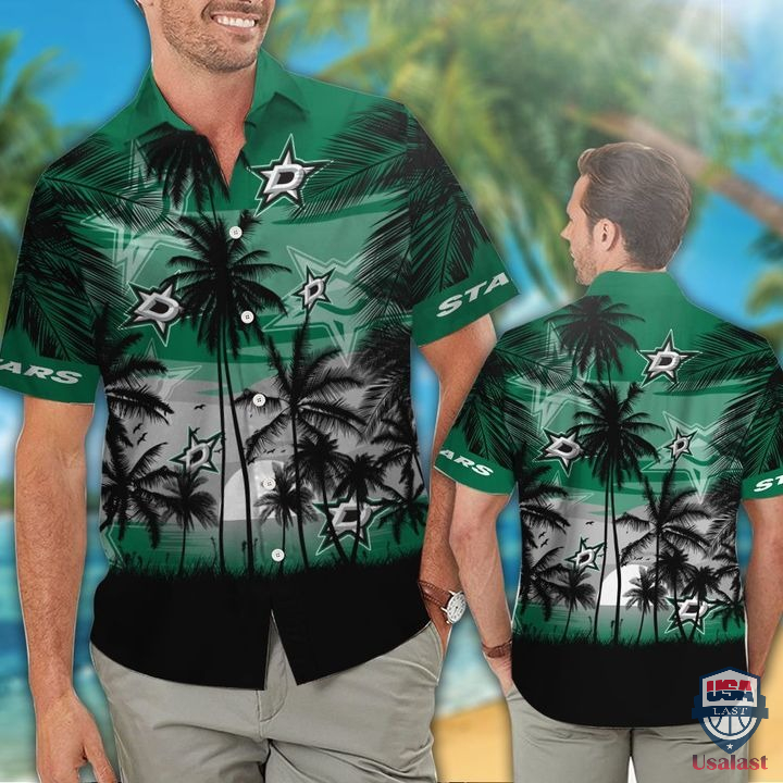 Dallas Stars Palm Tree Hawaiian Shirt