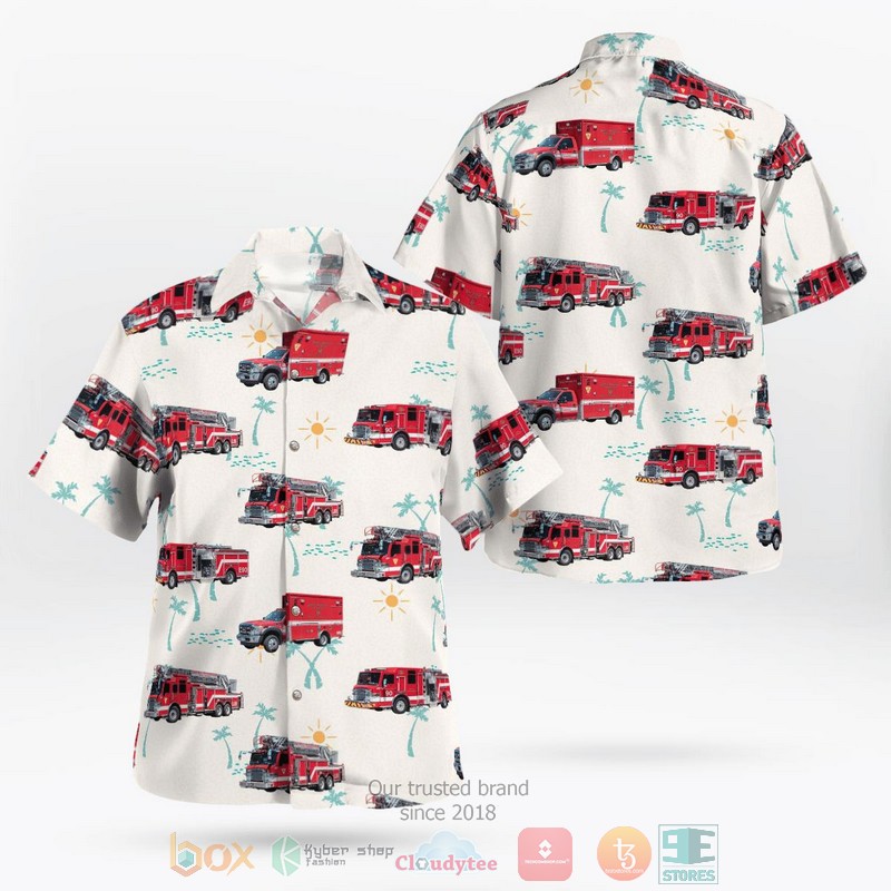 Darien Dupage County Illinois Darien Woodridge Fire Porttection District Hawaiian Shirt