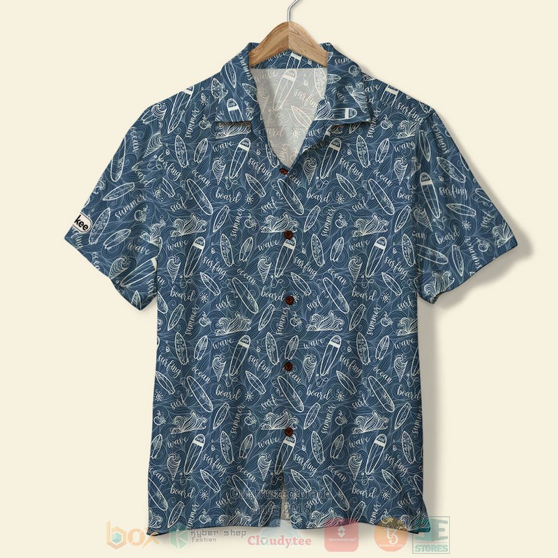 Dark Blue Style Surfing Boards Hawaiian Shirt