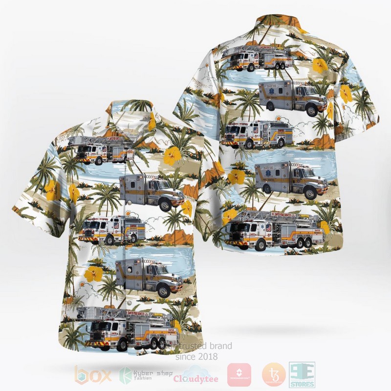 Davie Broward County Florida Davie Fire Rescue Department Hawaiian Shirt