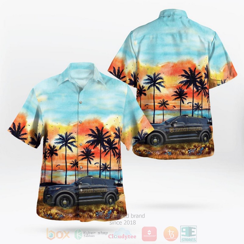 Davie Broward County Florida Town Of Davie Police Department Car Hawaiian Shirt