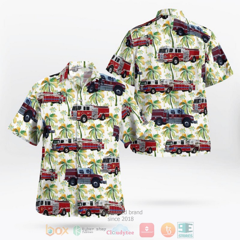 Davis California University Of California Davis Fire Department Hawaiian Shirt