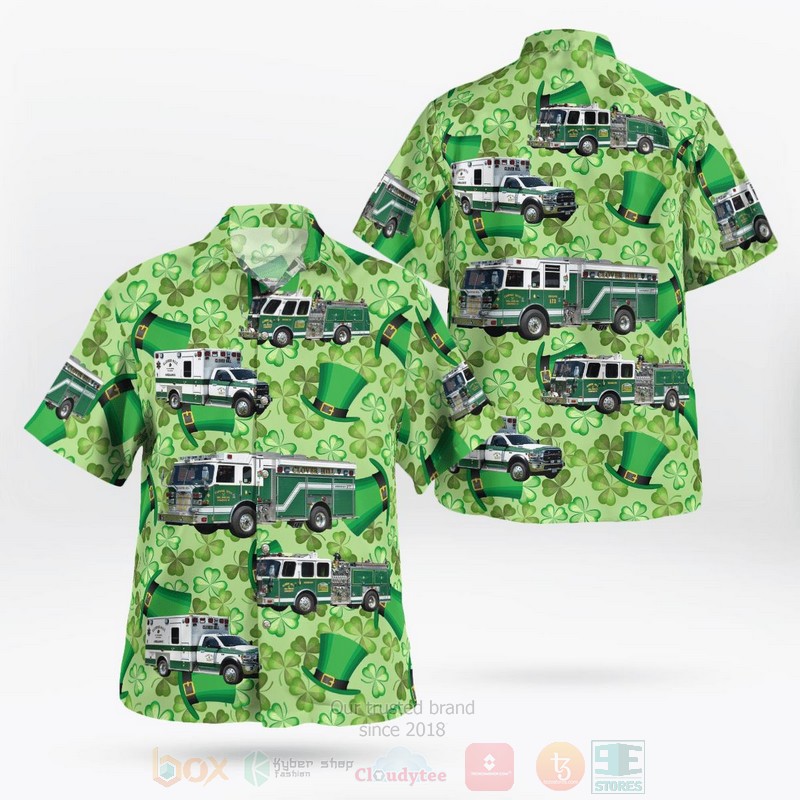 Dayton Rockingham County Virginia Clover Hill Volunteer Fire Company St Patricks Day Hawaiian Shirt