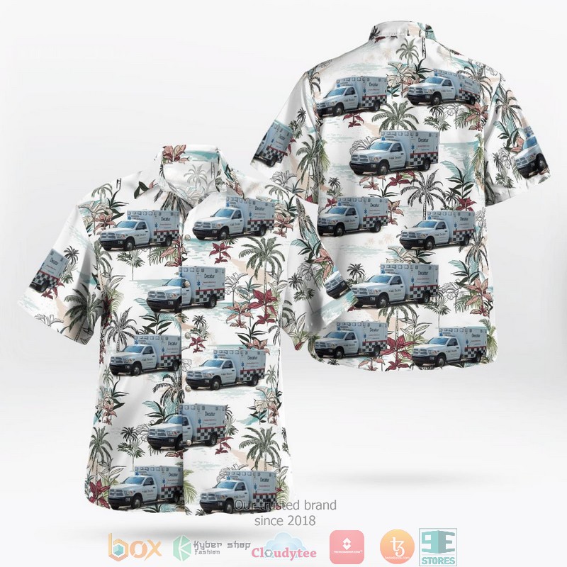 Decatur Ems Ambulance Dodge Ram 350Hawaiian Shirt