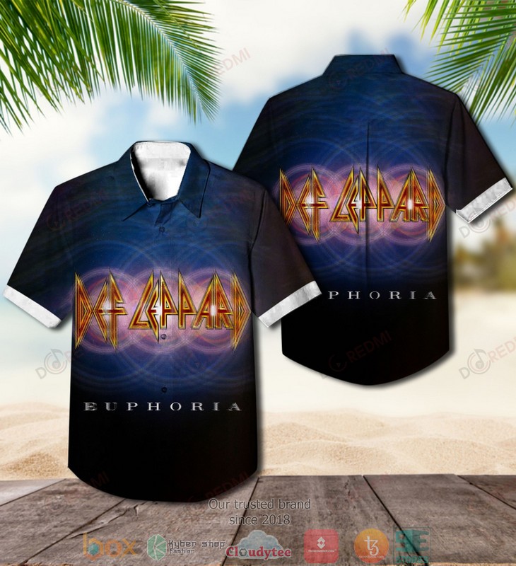 Def Leppard Euphoria Short Sleeve Hawaiian Shirt