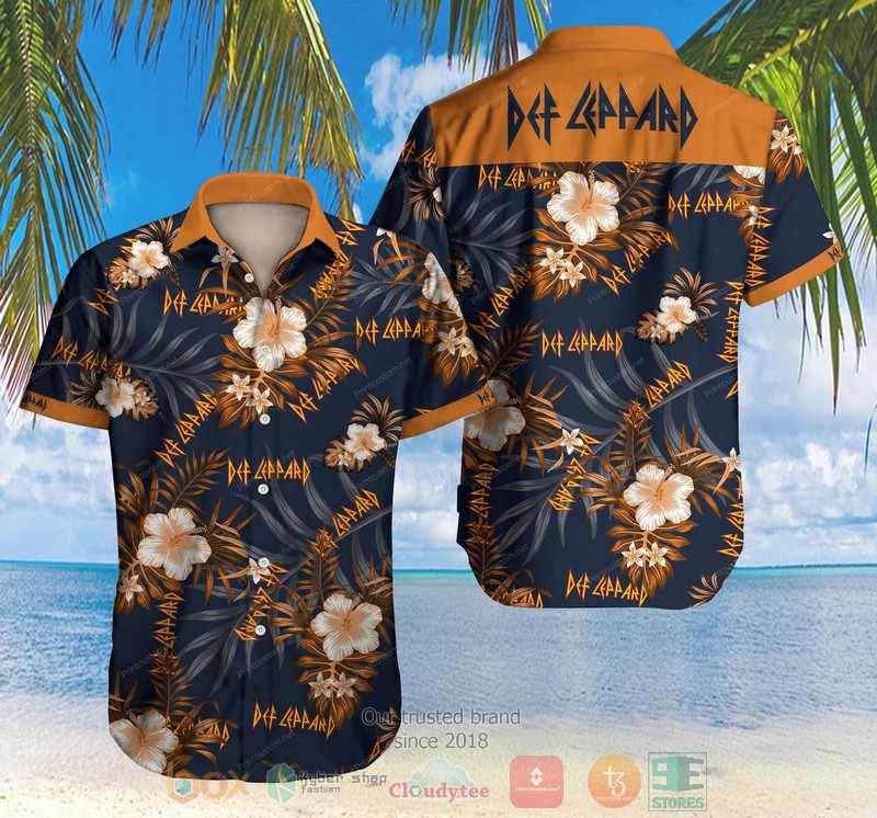 Def Leppard Hibiscus Hawaiian Shirt