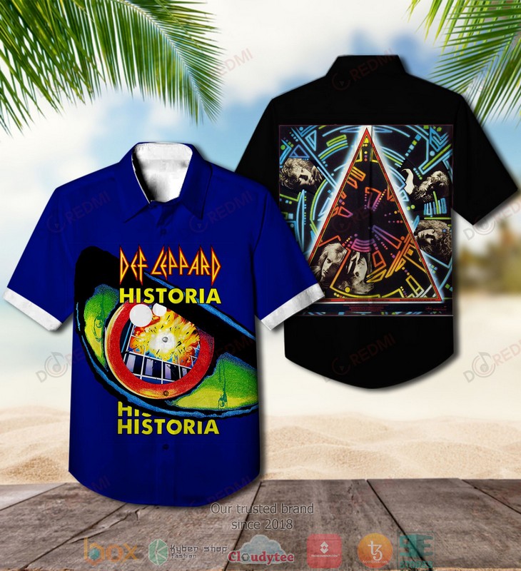 Def Leppard Historia Short Sleeve Hawaiian Shirt