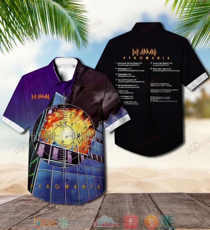 Def Leppard Pyromania Short Sleeve Hawaiian Shirt