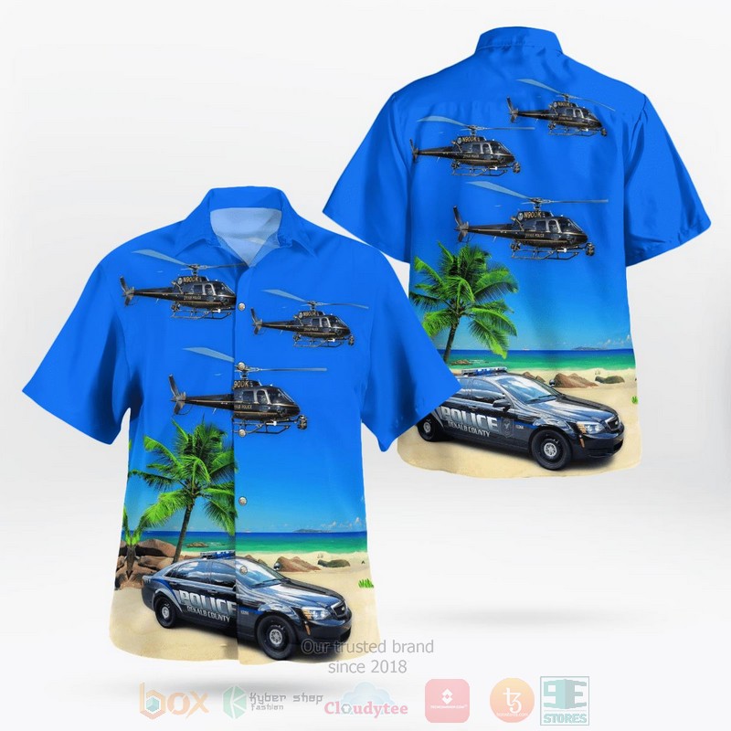 Dekalb County Police Department Eurocopter As 35Bs A Star Helicopter Car Hawaiian Shirt