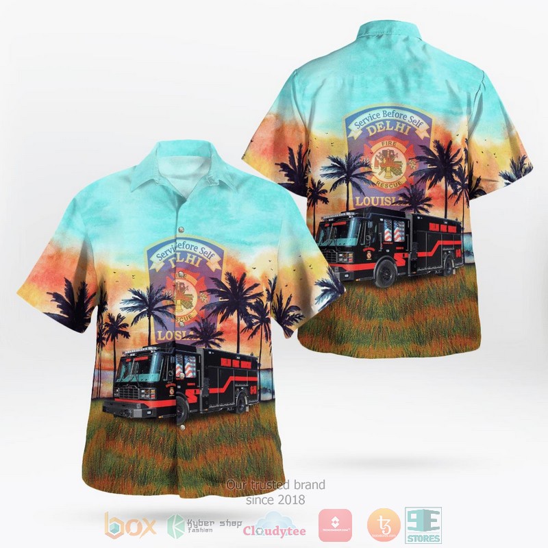 Delhi Louisiana Delhi Fire Department Hawaiian Shirt