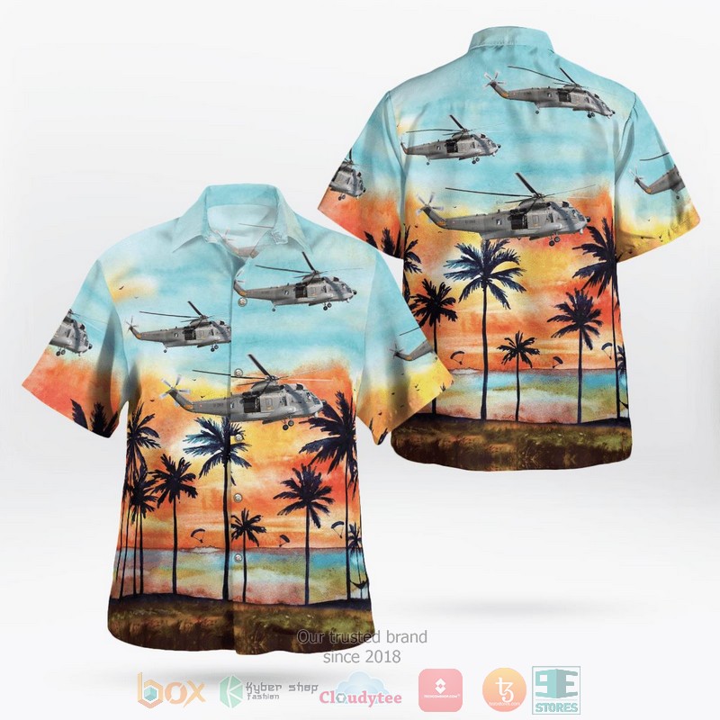 Denmark Air Force Sikorsky S 61A Hawaiian Shirt