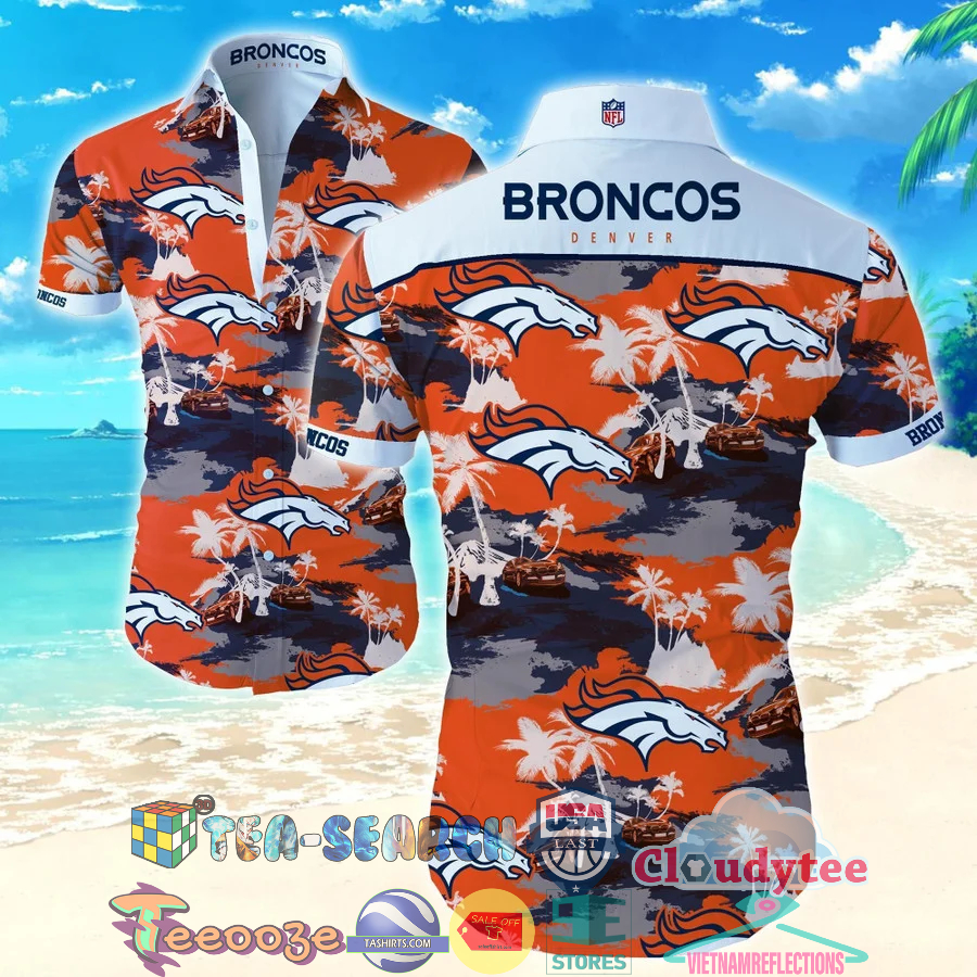 Denver Broncos Nfl Palm Tree Car Hawaiian Shirt