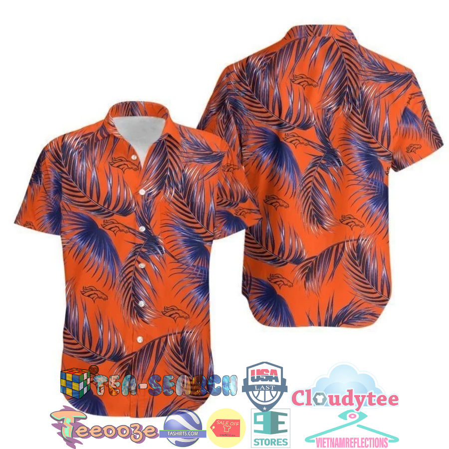 Denver Broncos Nfl Tropical Leaf Hawaiian Shirt