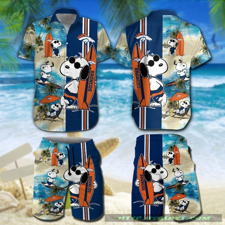 Denver Broncos Snoopy Surfing Hawaiian Shirt