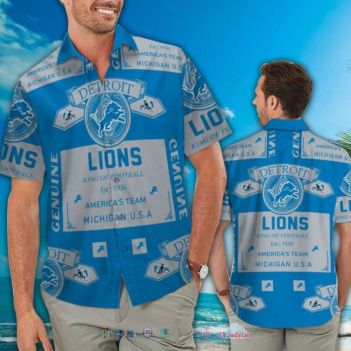 Detroit Lions King Of Football Americas Team Hawaiian Shirt