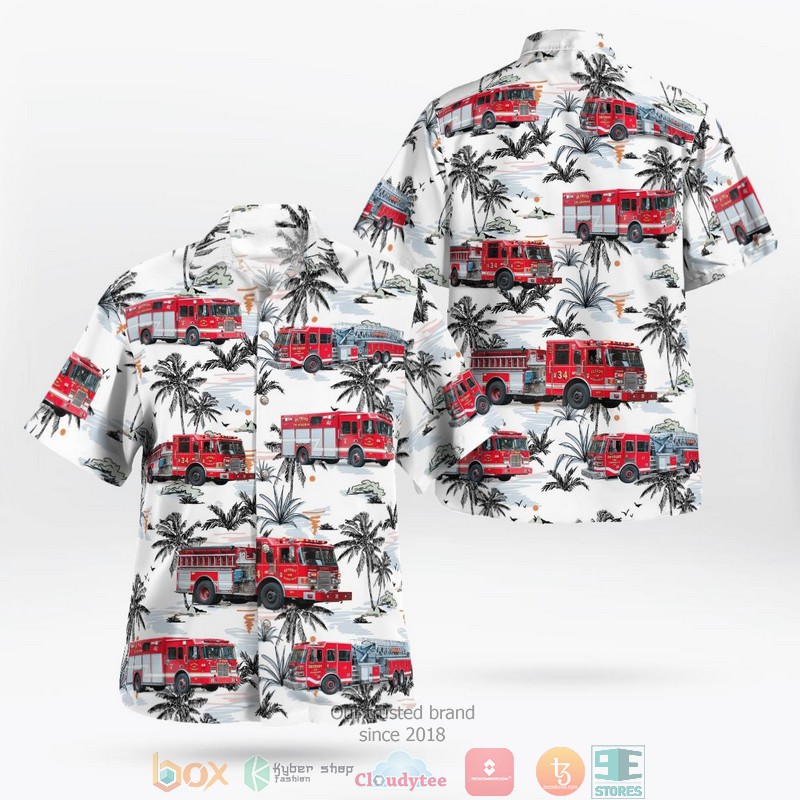 Detroit Michigan Detroit Fire Department Hawaiian Shirt