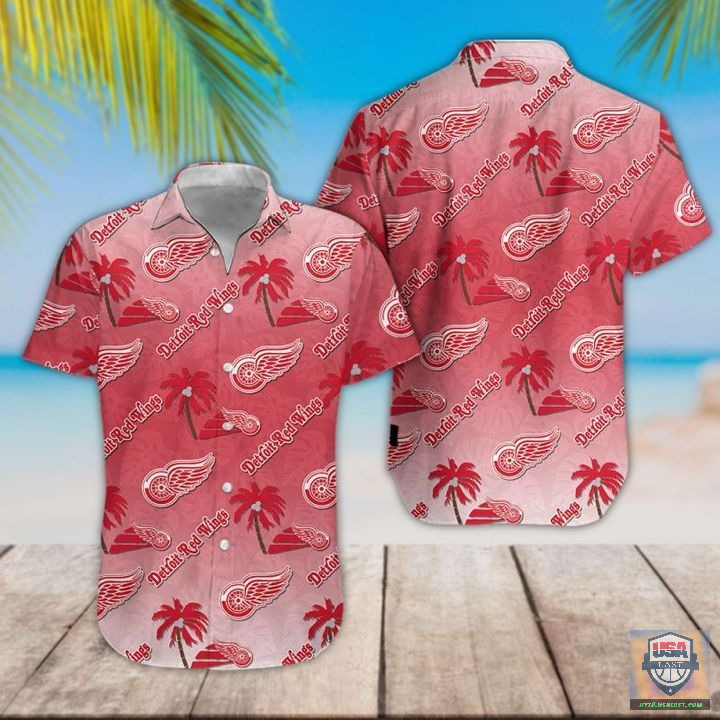 Detroit Red Wings Logo Pattern Hawaiian Shirt