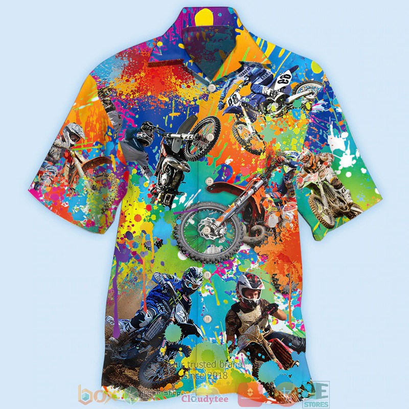 Dirt Bike My Colorful Track Hawaiian Shirt