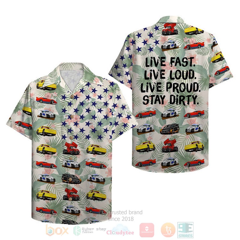 Dirt Track Raci Live Proud Stay Dirt American Dirt Track Car Hawaiian Shirt