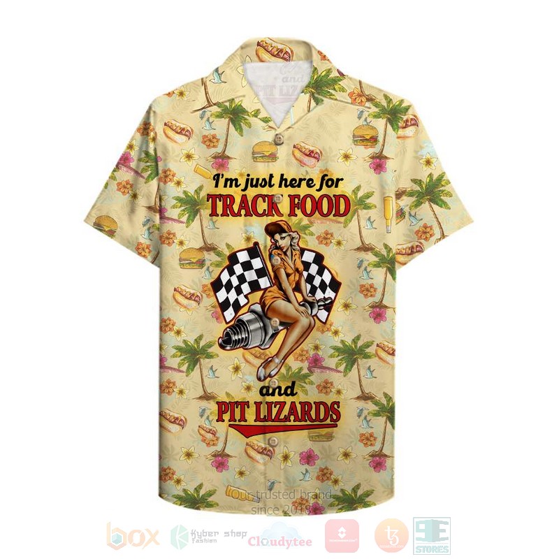 Dirt Track Racing I Am Just Here For Track Food And Pit Lizards Hawaiian Shirt 2