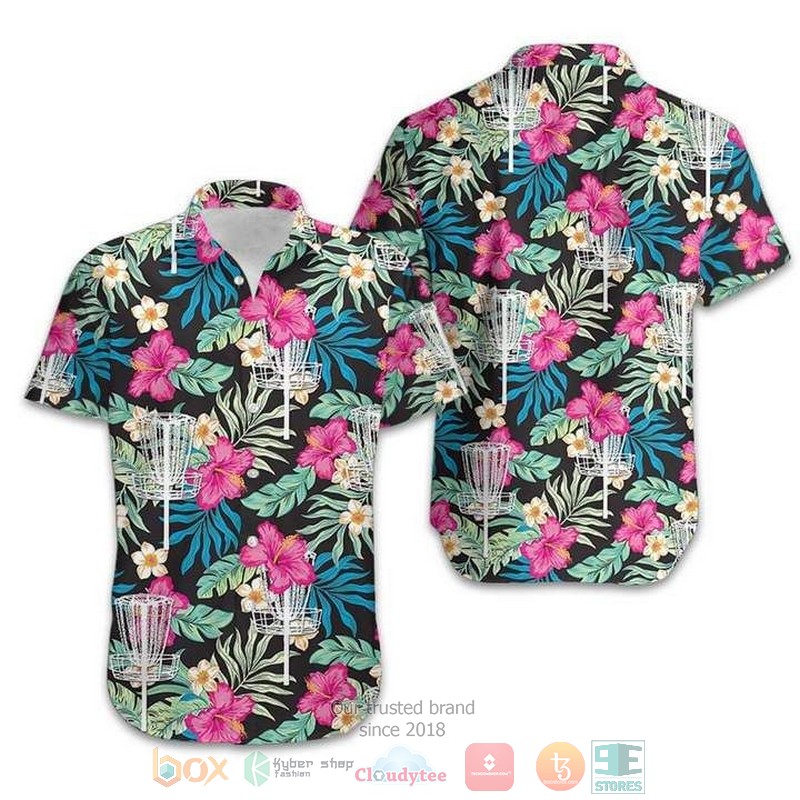 Disc Golf Hibiscus Hawaiian Shirt