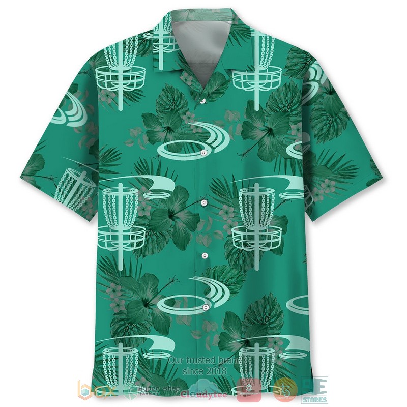 Disc Golf Kelly Green Hawaiian Shirt