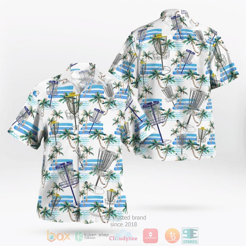 Disc Golf White Hawaiian Shirt