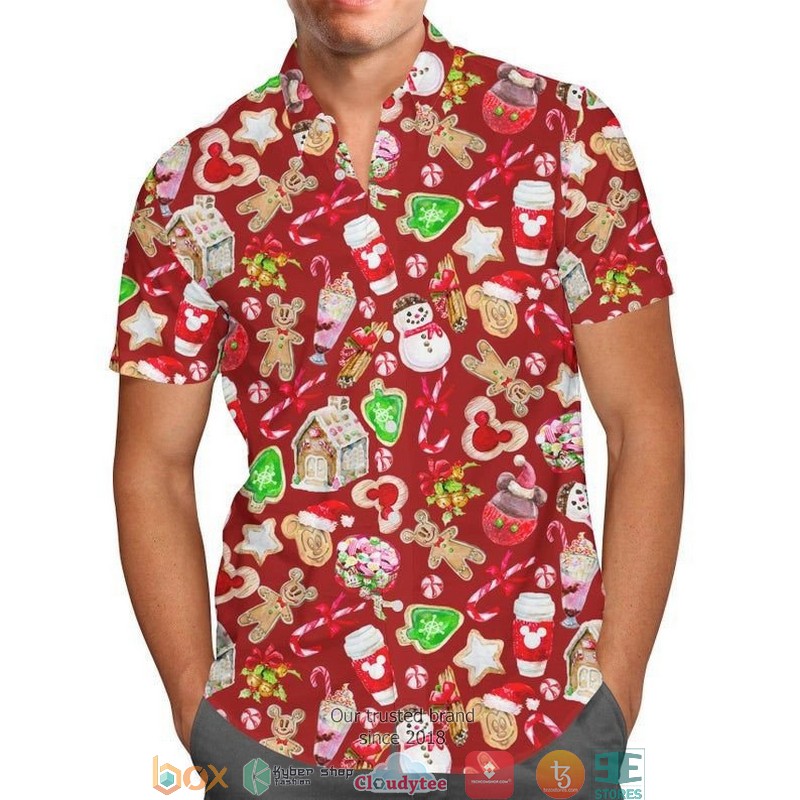 Disney Christmas Snack Goals Christmas Disney Short Sleeve Hawaiian Shirt