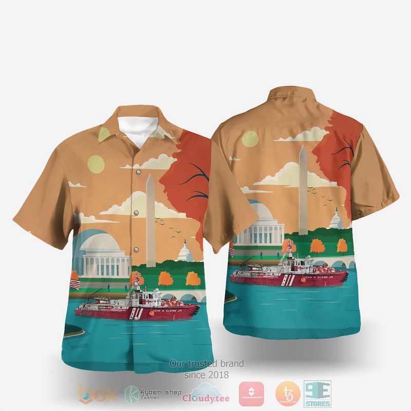 District Of Columbia Fire And Emergency Medical Services Department Fireboat John H Glenn Jr Hawaiian Shirt