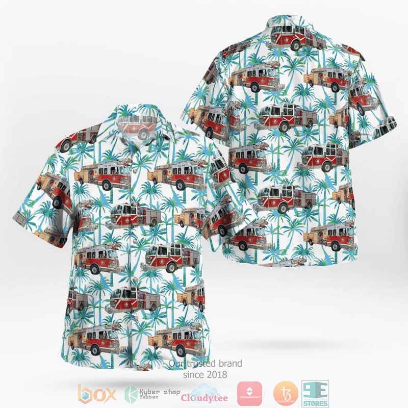 District Of North Vancouver Fire Rescue Services Dnvfrs British Columbia Canada Fleet Hawaiian Shirt