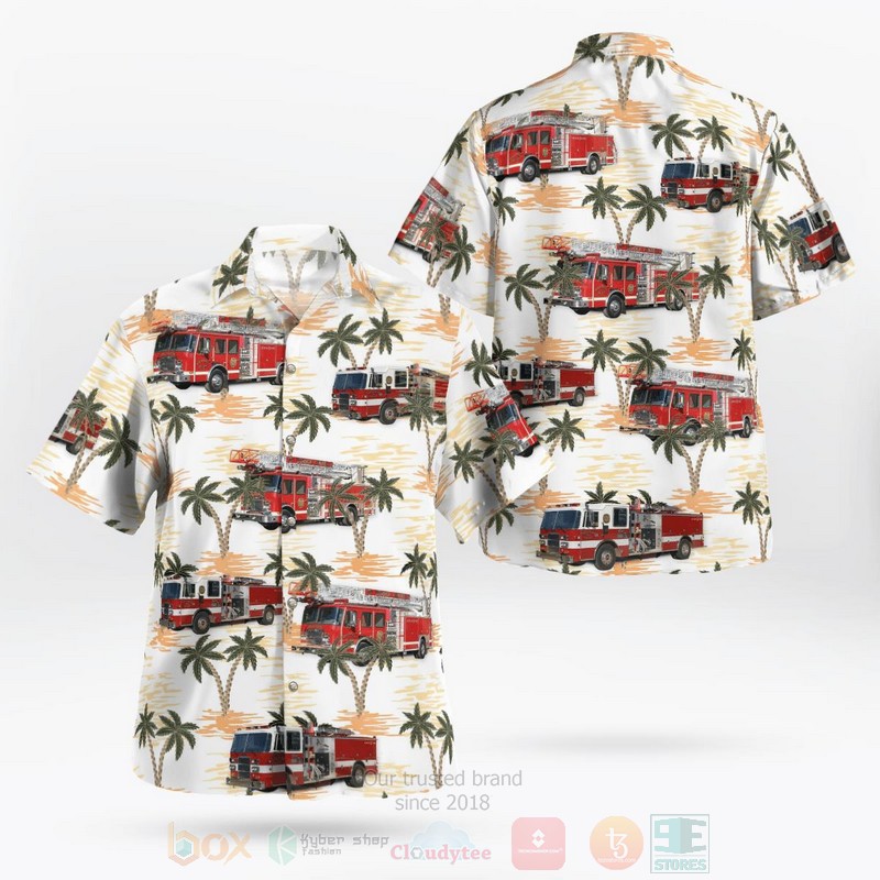 Dodge County Minnesota Dodge Center Fire Department Hawaiian Shirt